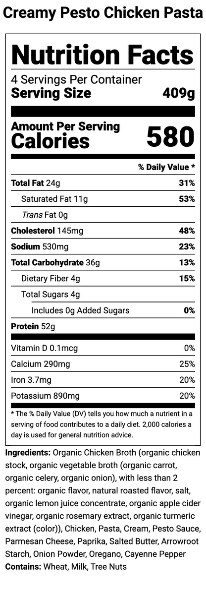 Creamy Pesto Chicken Pasta